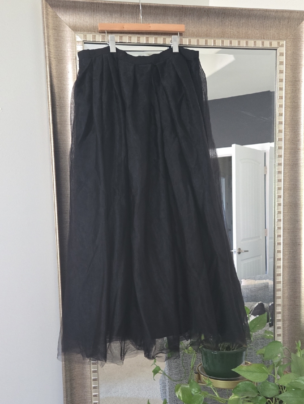 J. Crew Black Tulle Maxi Skirt